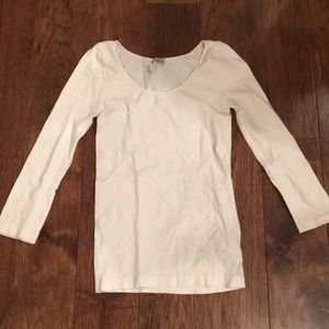 Nikibiki 3/4 Sleeve Ivory & Black Scoop Neck Top
